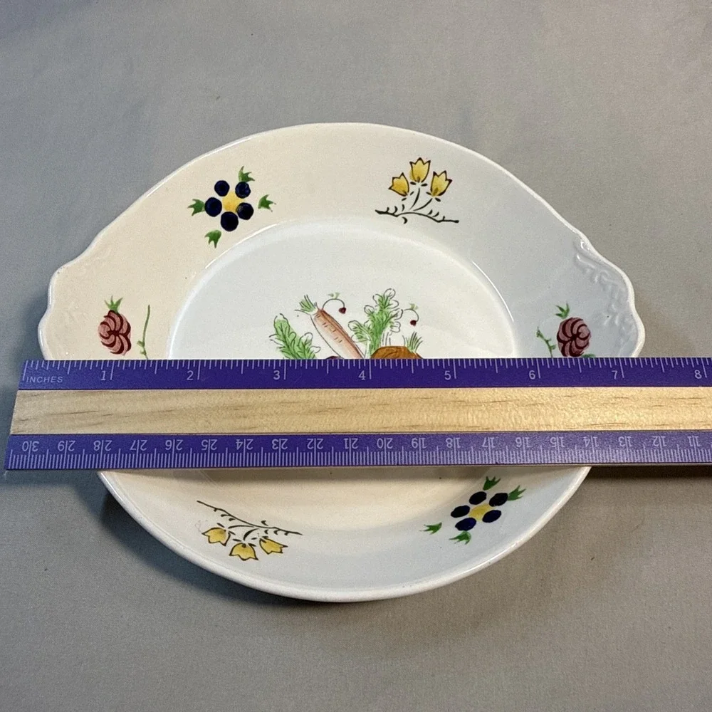 IDEAL IRONSTONE China Hand Painted Chase OVEN PROOF ROUND GRATIN DISH 6.5